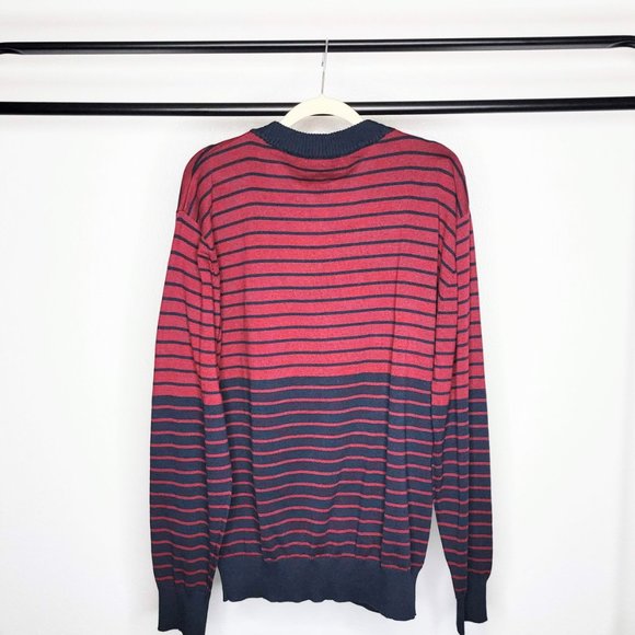 Springfield Classic NWT Men's Burgundy & Navy Striped Cardigan Size XXL - Picture 7 of 9